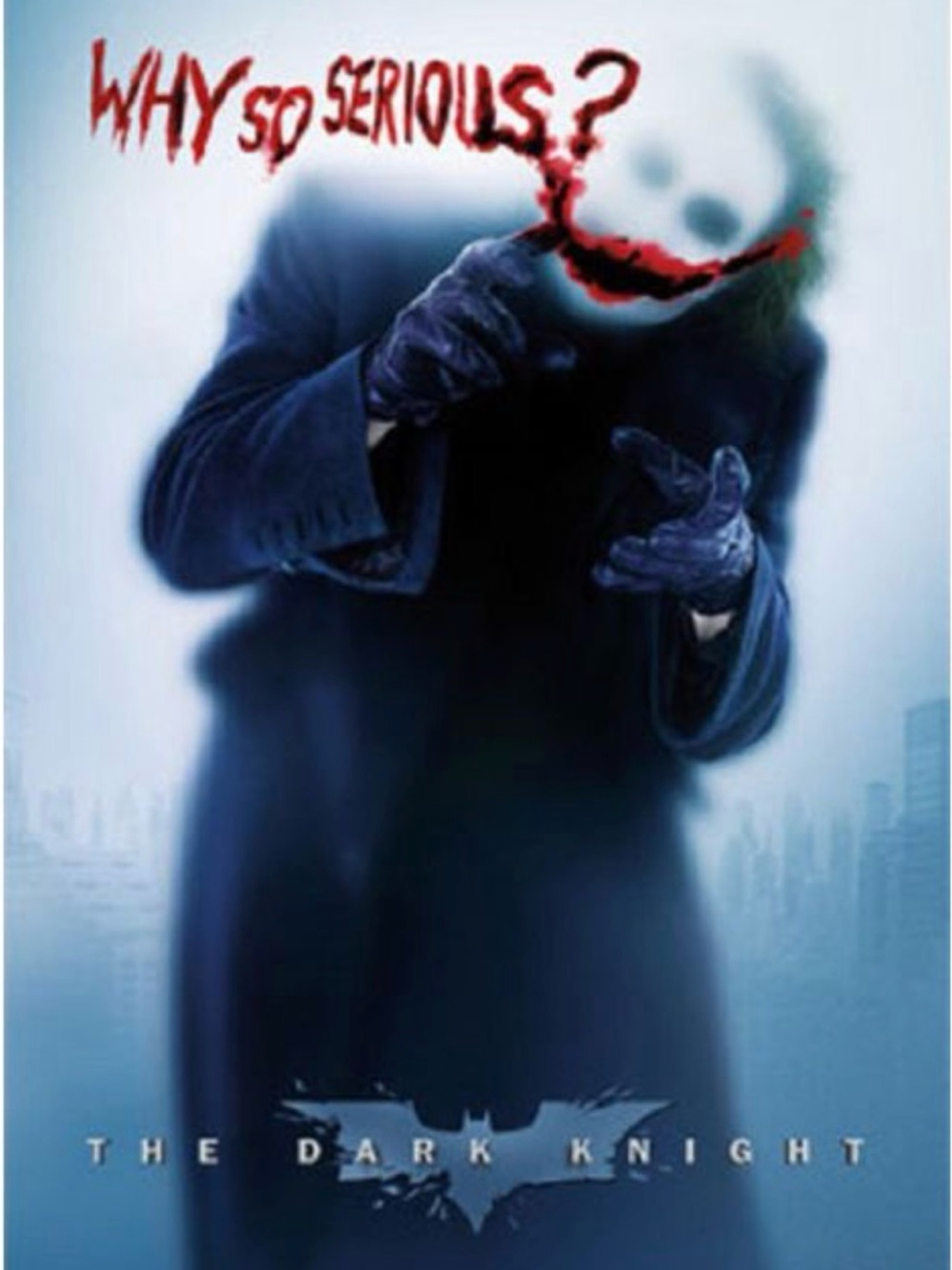 The Dark Knight 'Why So Serious?' Joker Poster - Blue & Black